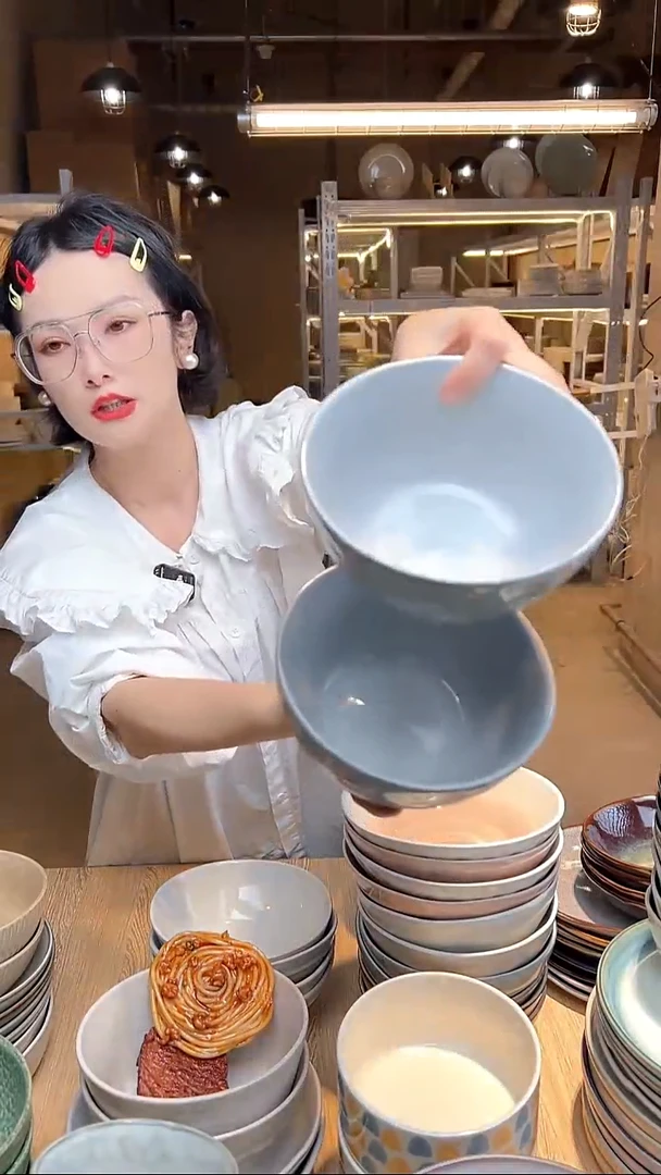 瓷42外贸尾货高温釉下彩陶瓷餐具默认微瑕