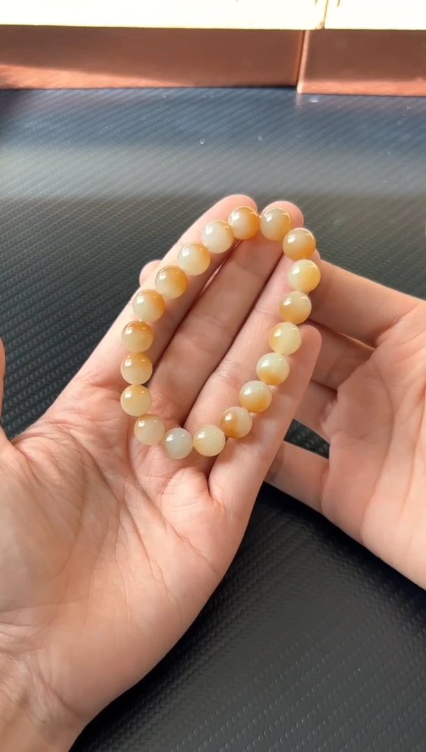 未镶嵌手串和田玉 若羌微色差卡10j