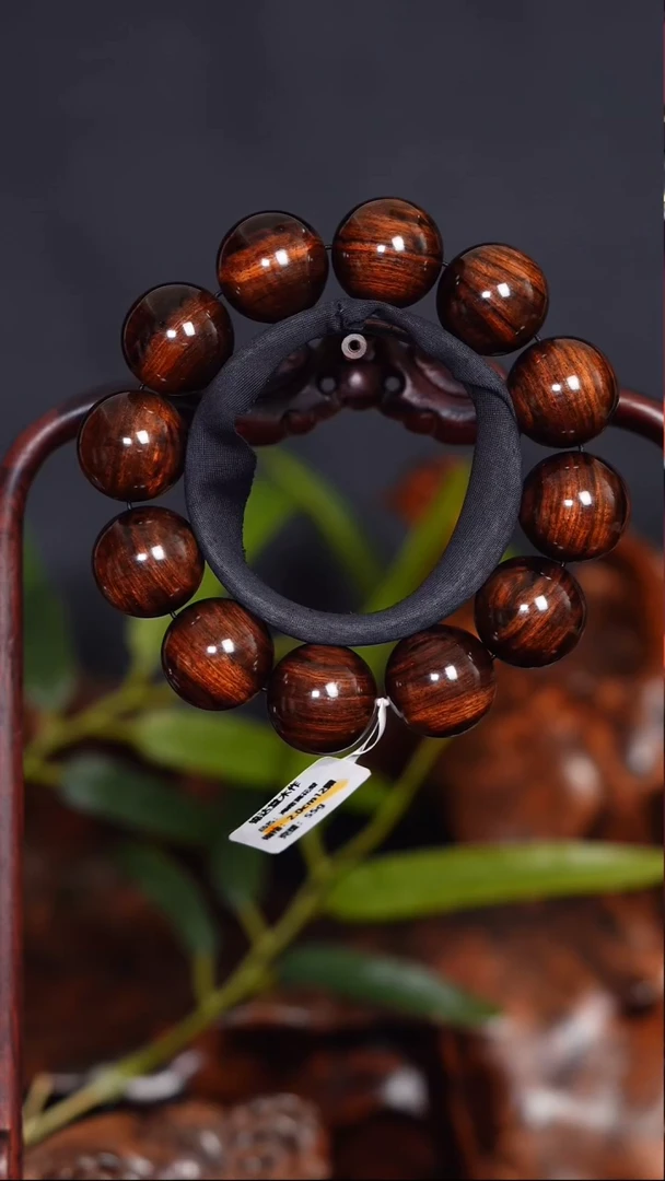 【闪购商品】黄花梨/降香黄檀手串/手链老紫油梨顺纹大黑线2.0