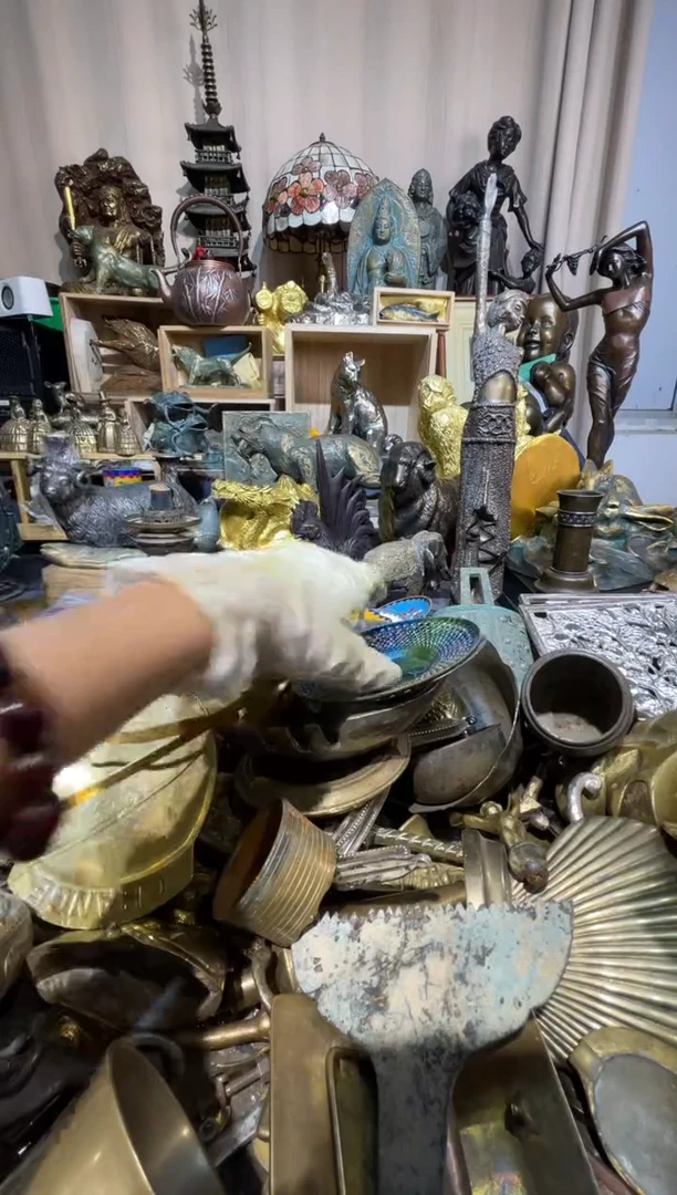 茶盏大阪中古铜器摆件 4858