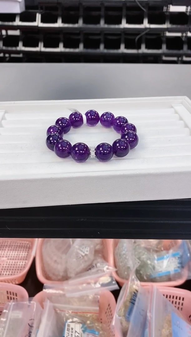 水晶手链合金621.27乌拉圭紫水晶手串 多样性发其一