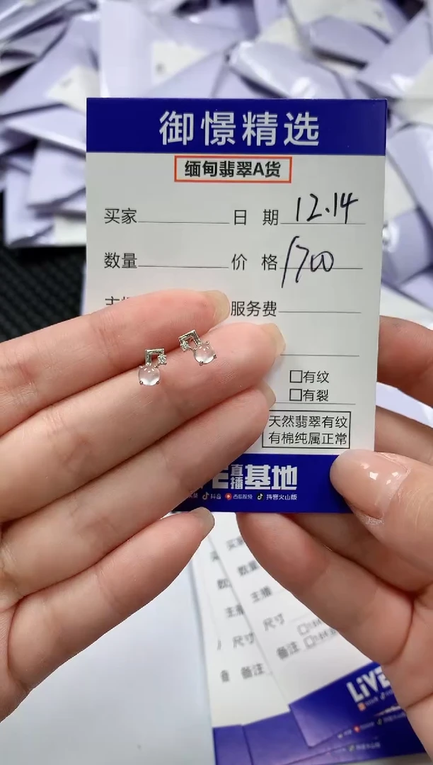 18K金镶嵌翡翠耳饰82
