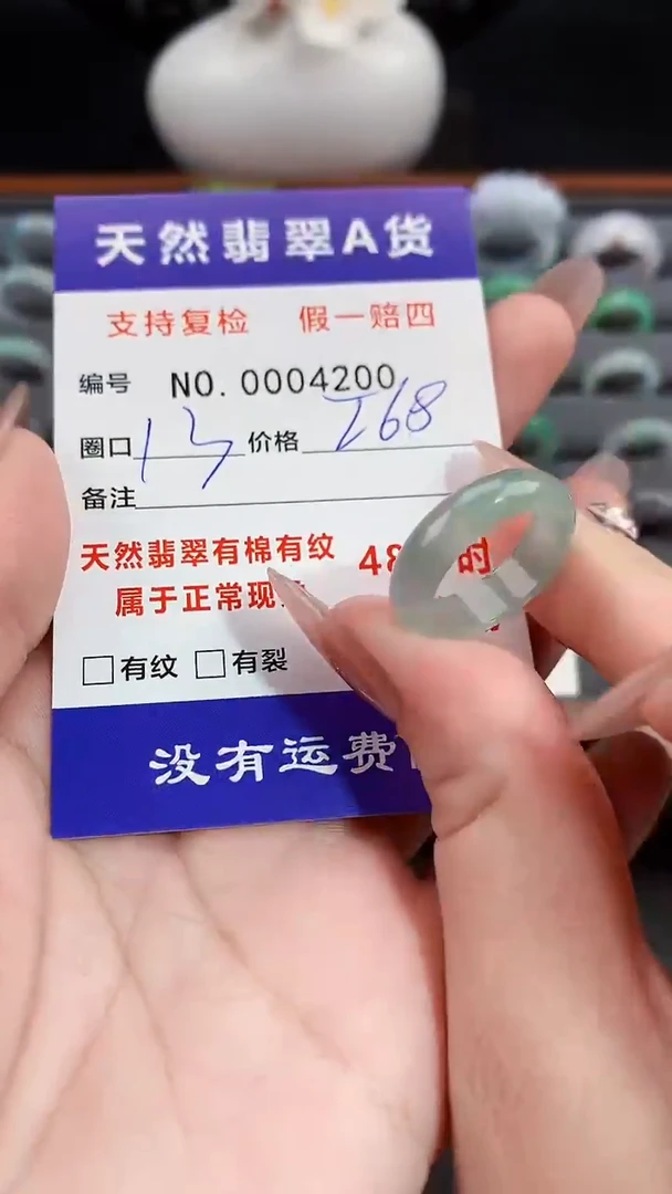 【闪购商品】翡翠戒指未镶嵌13圈口