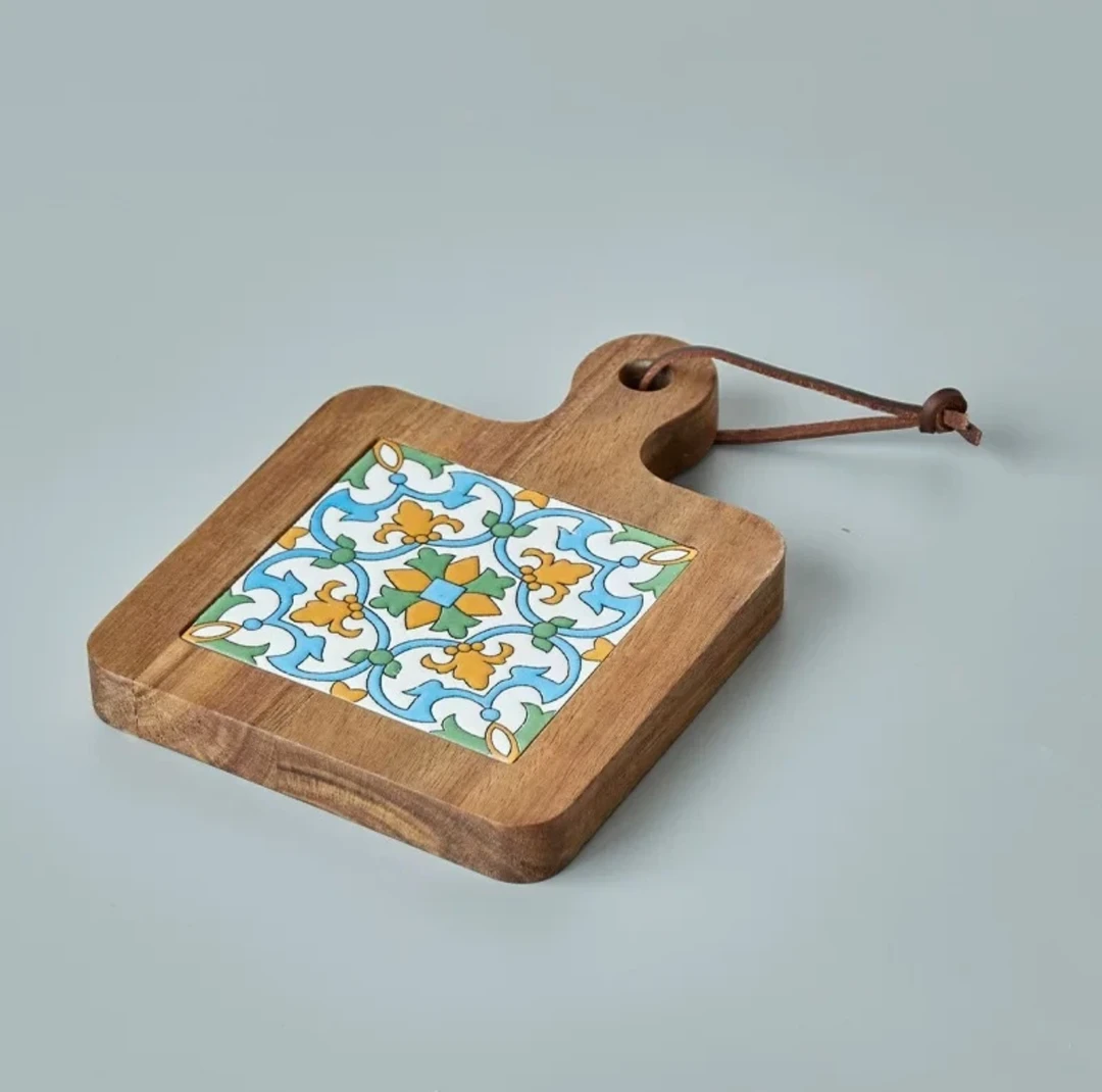 花砖隔热锅垫杯垫碗垫餐垫木质垫花砖防烫盘垫20-15-2cm SMGD-99