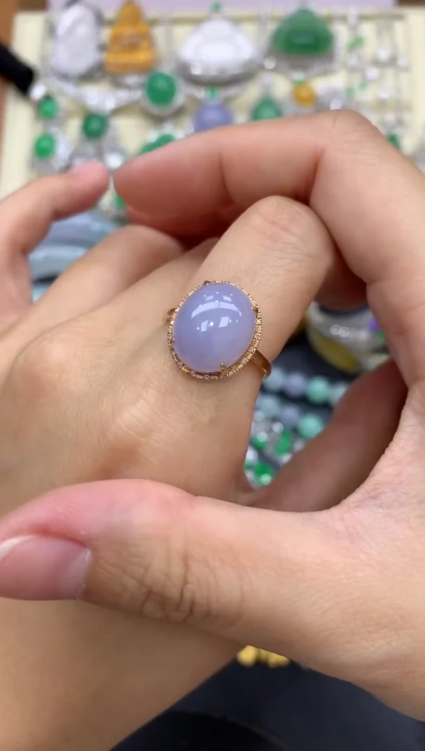 翡翠戒指18K金镶嵌383-中国好珍宝