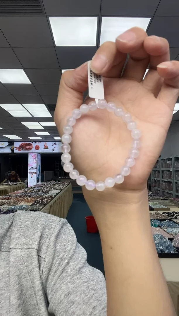 水晶手链未镶嵌冰淇淋紫兔毛7mm（多样性发其一