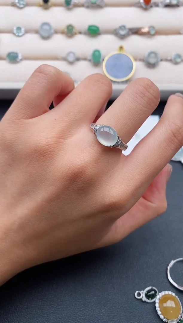 银S925镶嵌戒指翡翠444444444+6