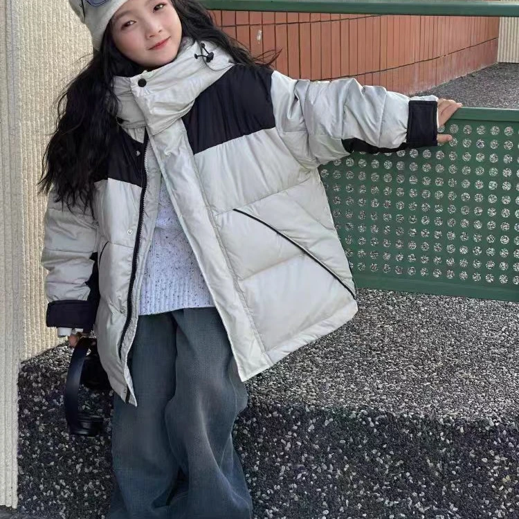 中大童冬季新款白鸭绒洋气男女宝羽绒服儿童女童连帽11296