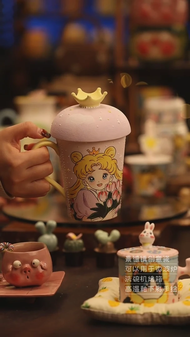 陶瓷景德镇可爱陶瓷釉下彩绘设计师款