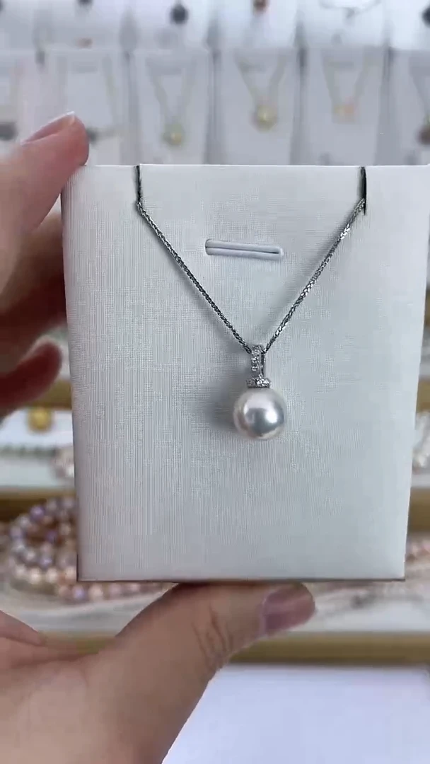 【闪购商品】淡水珍珠颈饰未镶嵌12天然极光奥白光珍珠吊坠奶嘴扣