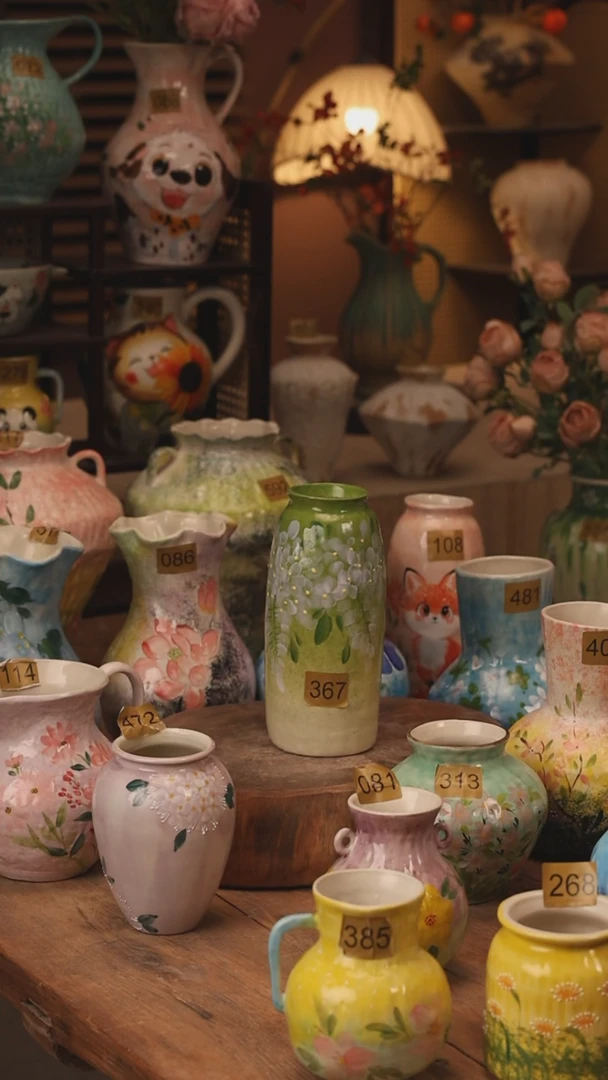陶瓷景德镇设计师手作花器摆件侘寂风367