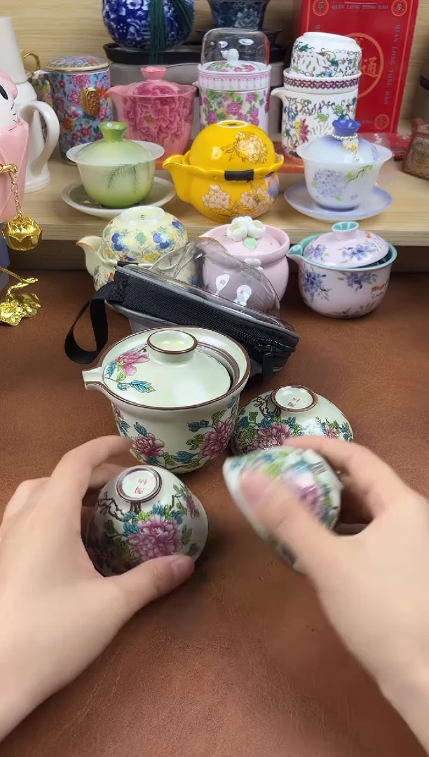 陶陶瓷茶具摆件旅行套组
