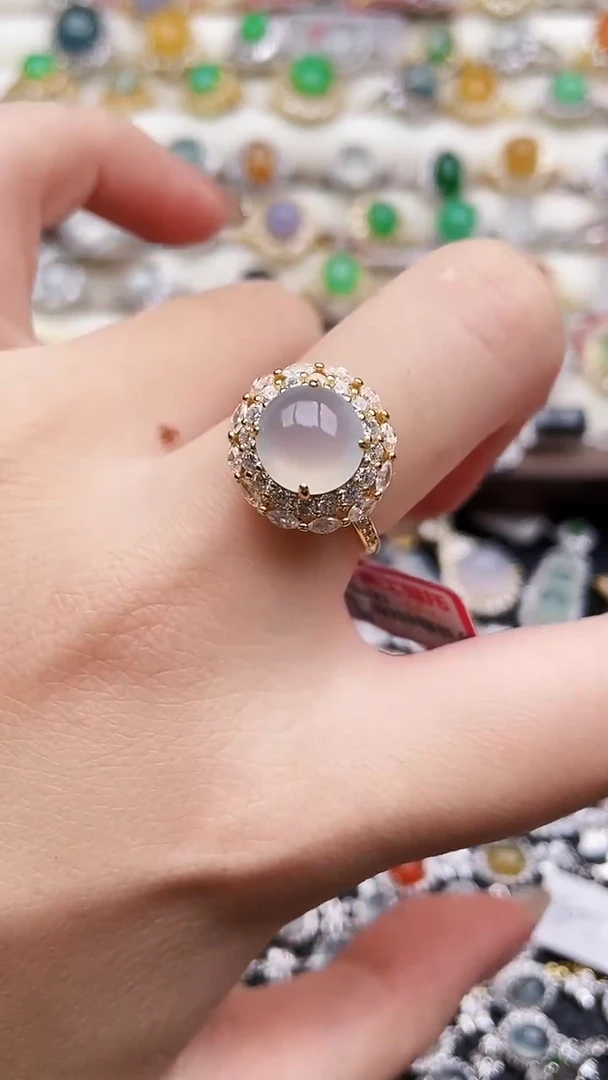 银S925镶嵌戒指翡翠160