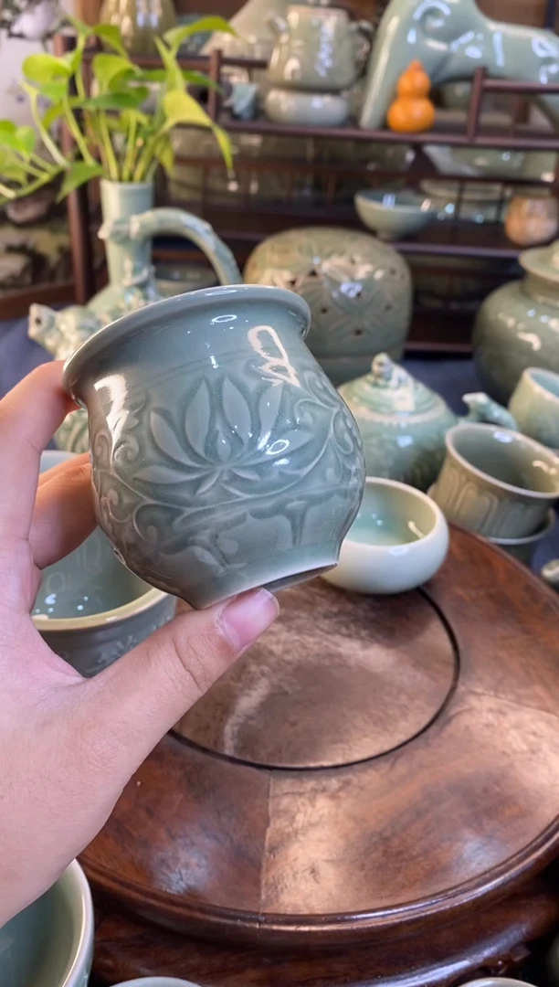 耀州窑瑕疵 朗陵罐 【高的】矿点缩釉 【2】个