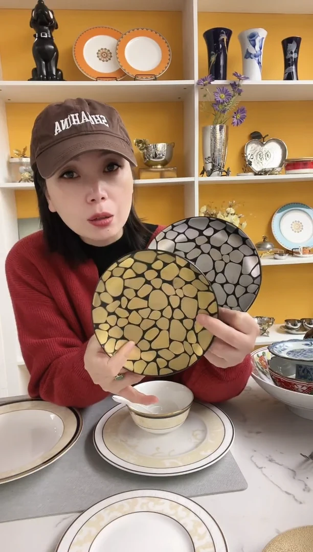 RAK 波点 金+银 圆盘15cm 微瑕