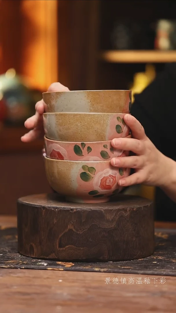 陶瓷景德镇高温釉下手绘陶瓷