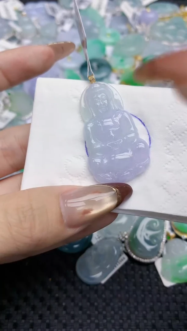 颈饰18K金镶嵌翡翠   天然翡翠A货  百元以上9米证书费自理