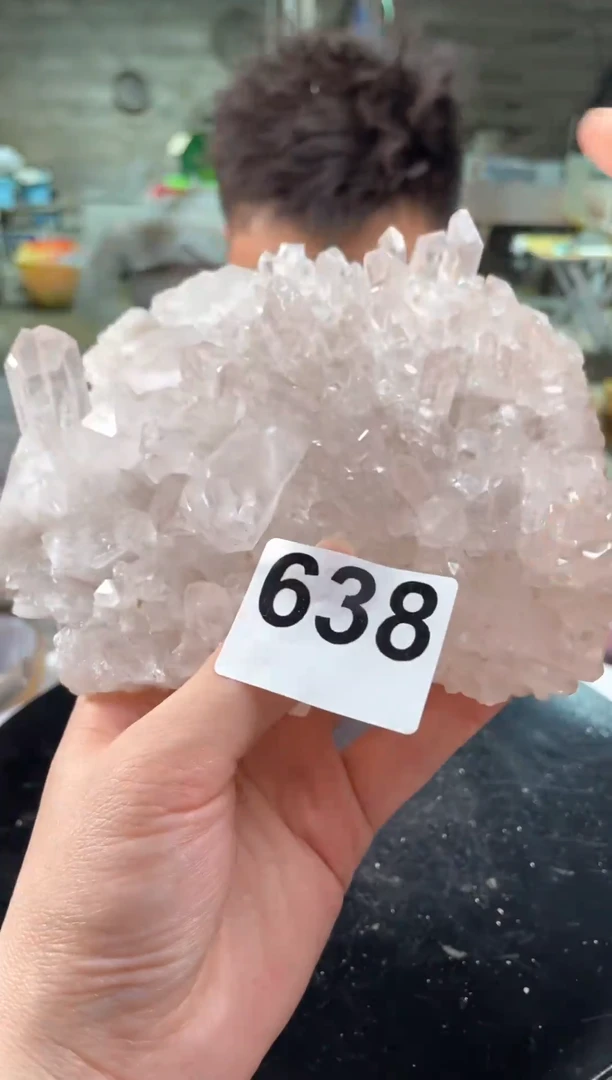 未镶嵌水晶大型摆件（非配饰）白水晶晶簇 680克 638