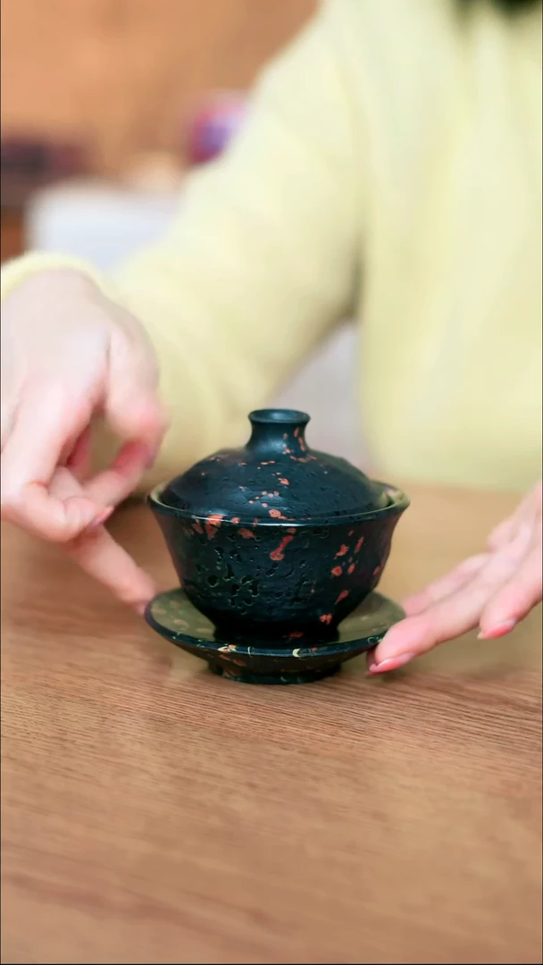 寻武记安山玉三才盖碗