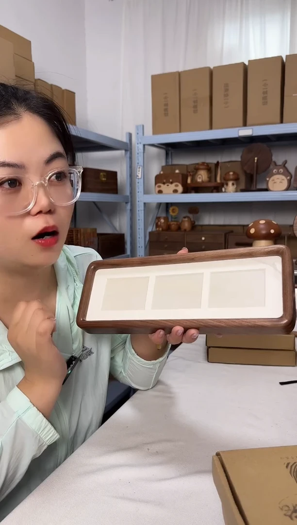 木黑胡桃实木长条形相框