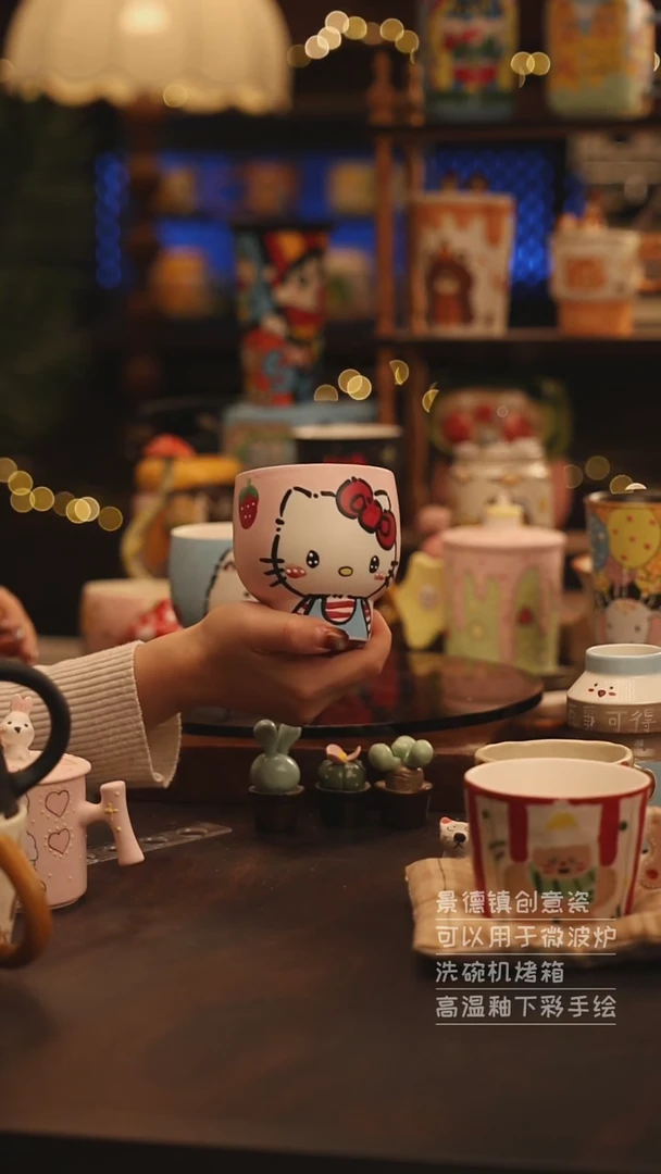 陶瓷景德镇可爱陶瓷釉下彩绘设计师款