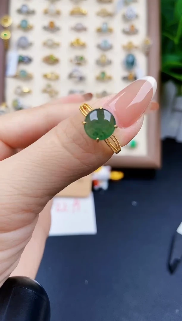 银S925镶嵌戒指翡翠12