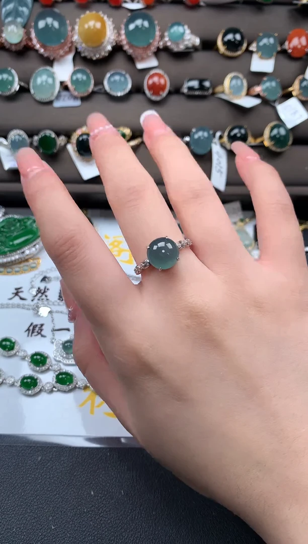 【闪购商品】翡翠戒指银S925镶嵌51241