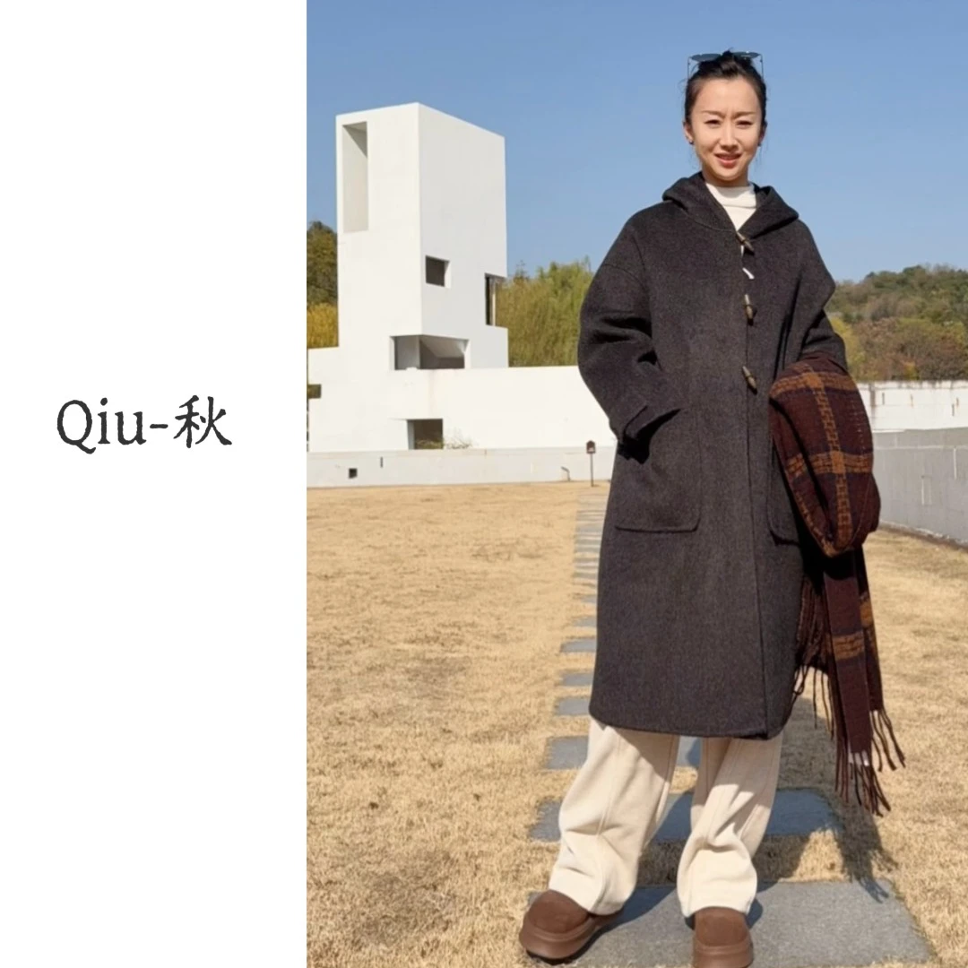 毛呢外套呢子连帽毛呢冬季中长款长袖长款