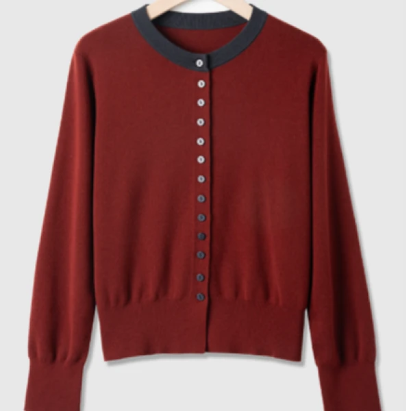 圆领渐变扣羊毛衫1815