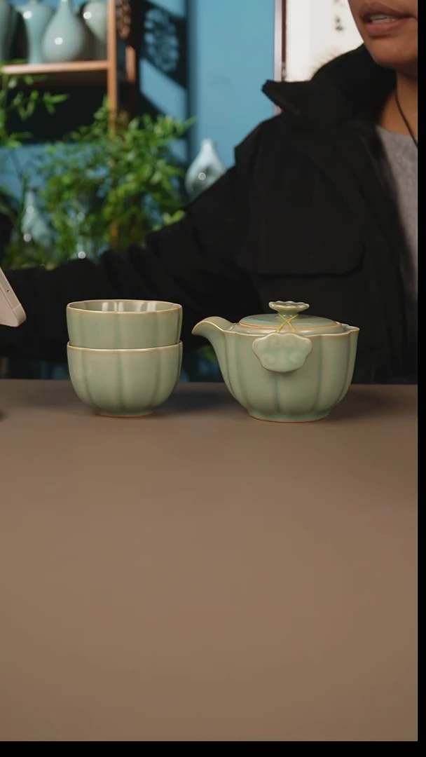 不开片手抓壶套装