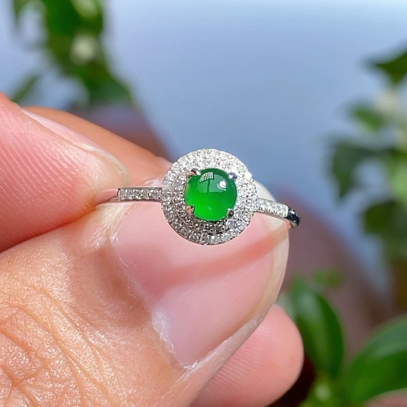 18K金两圈钻蛋面