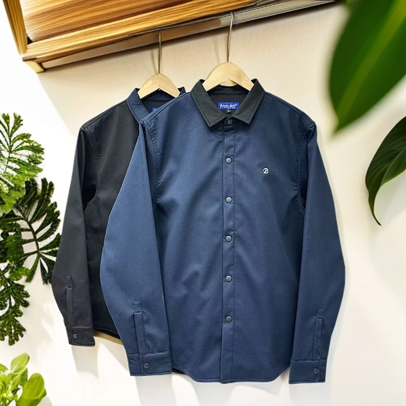 日系潮版设计师重磅衬衫男士长袖男式春秋冬季衬衣夹克外套