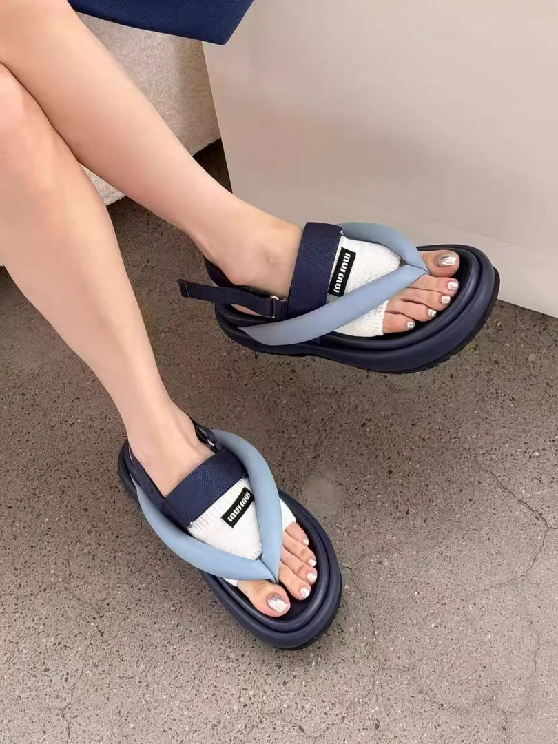 诗歌兰凉鞋女鞋2025夏新款时尚百搭厚底外穿沙滩防滑潮流女鞋