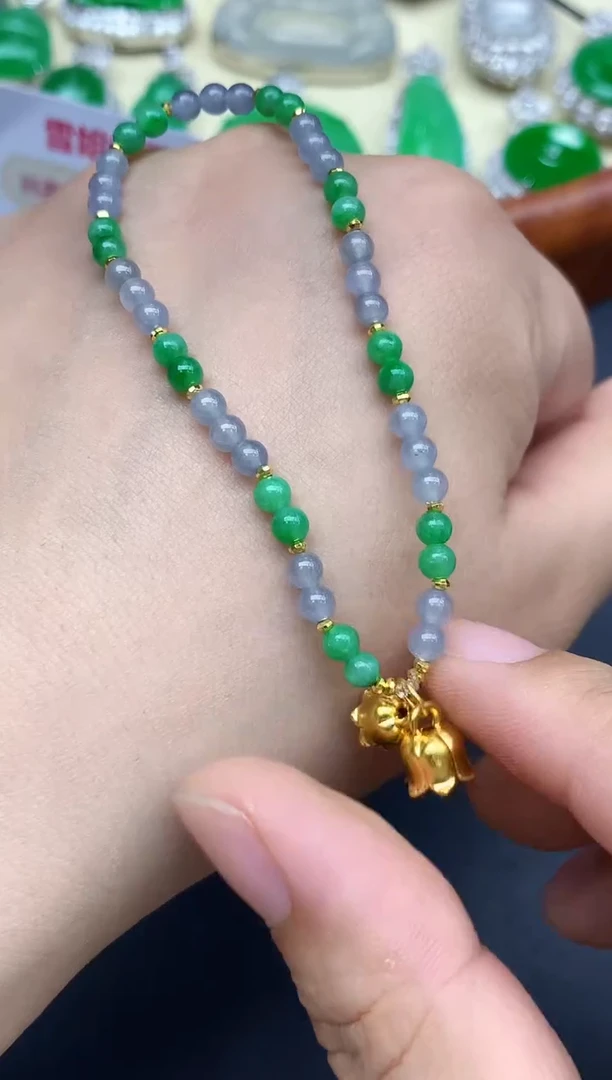 足金镶嵌手链翡翠262-中国好珍宝