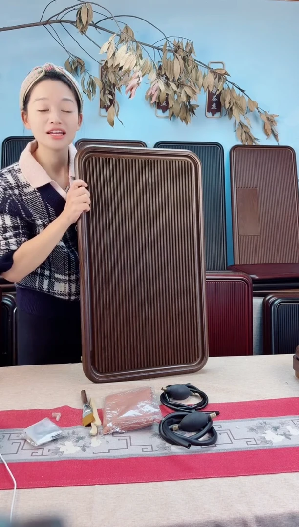 苏****材大海黄色茶盘70*40*4