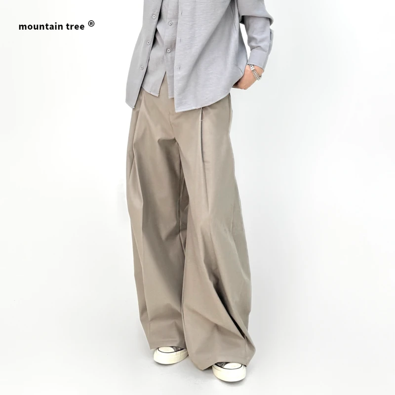 mountain tree立体褶皱阔腿宽松设计感西装裤廓形休闲长裤男女