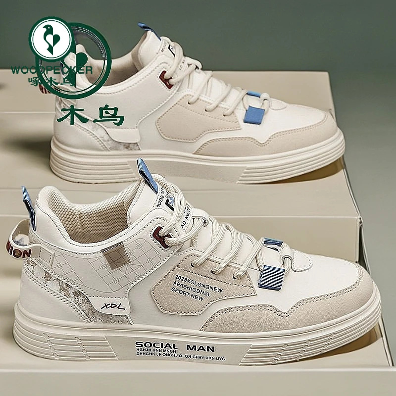啄木鸟帆布高帮男鞋运动休闲学生男款男式男生板鞋休闲鞋百搭潮鞋