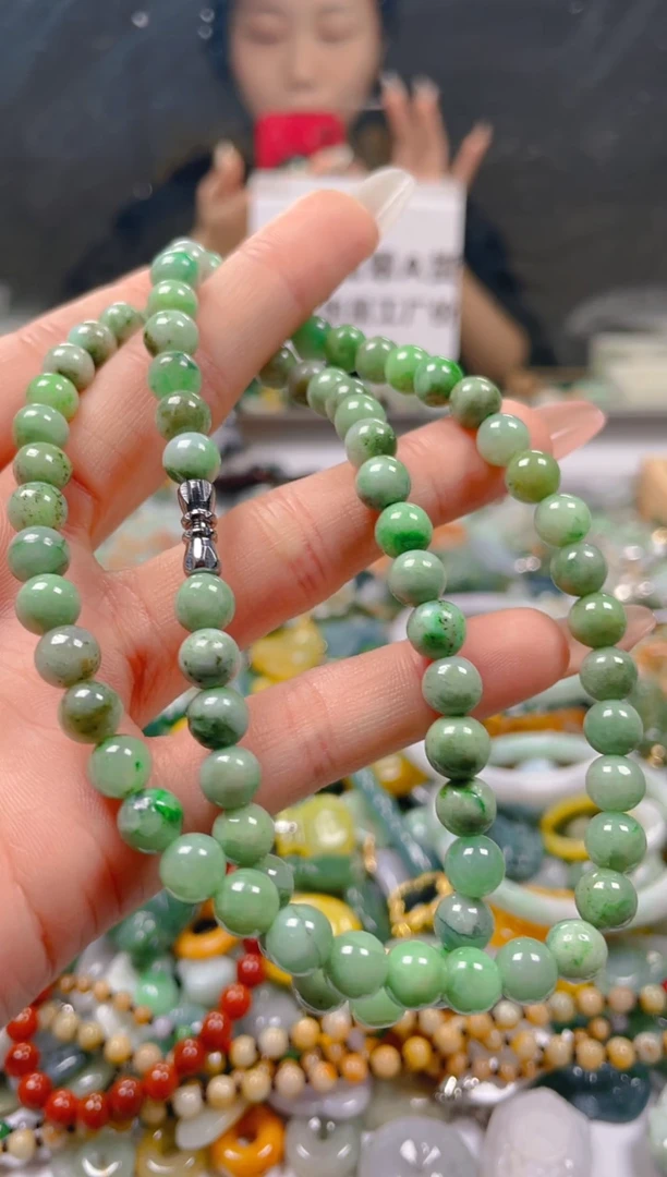 【闪购商品】翡翠颈饰未镶嵌7-8MM/C/翡翠A货一图一物