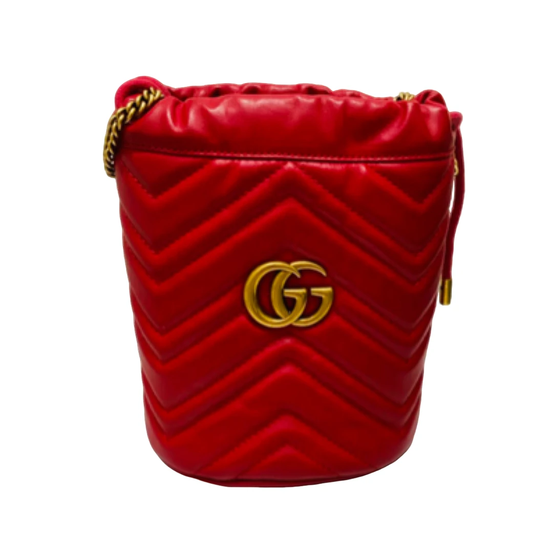 99新 GUCCI/古驰 Marmont 系列链条迷你女士水桶包链条包