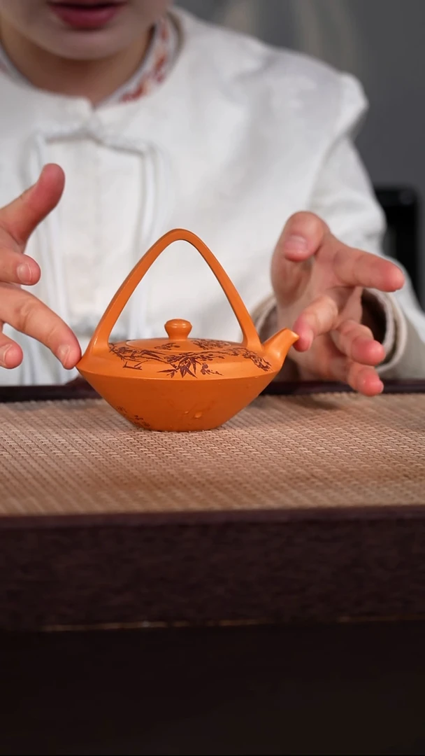 茶壶紫砂冰窖橘黄砂 170cc