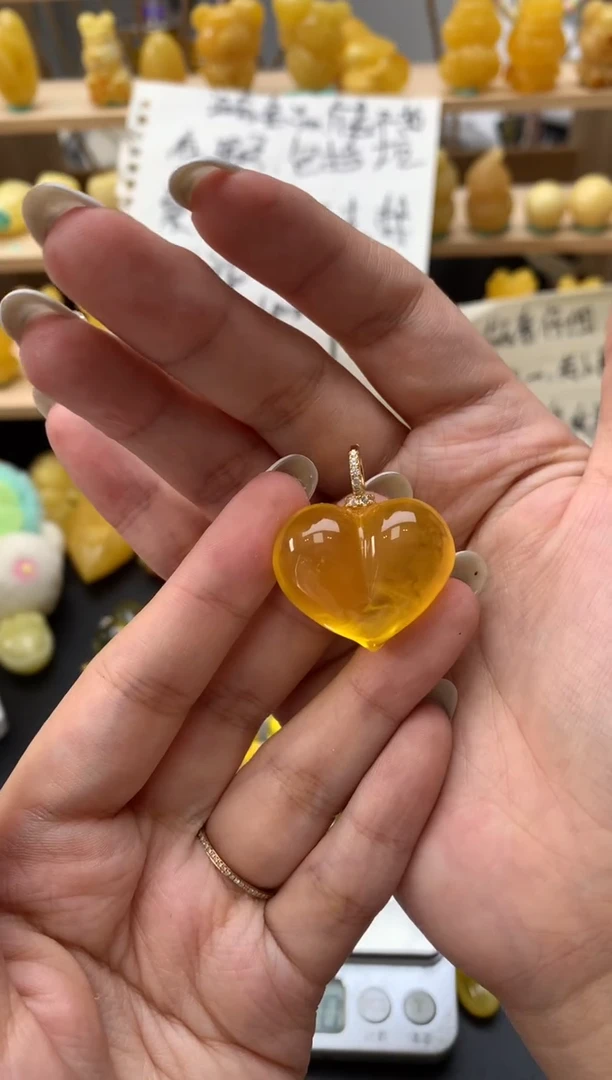 琥珀银S925镶嵌珠宝奇石116琥珀蜜蜡微瑕