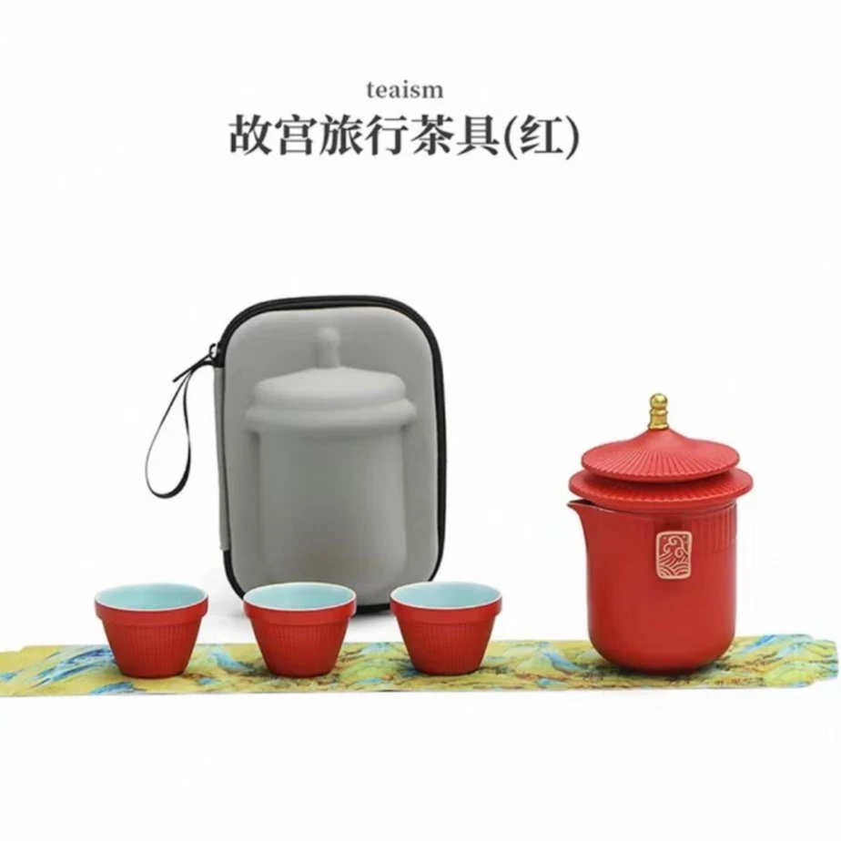 KK0003-故宫快客旅行茶具【红色】
