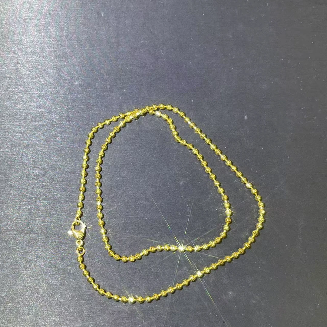 s1733黄色刻面珠珠项链多样性发货