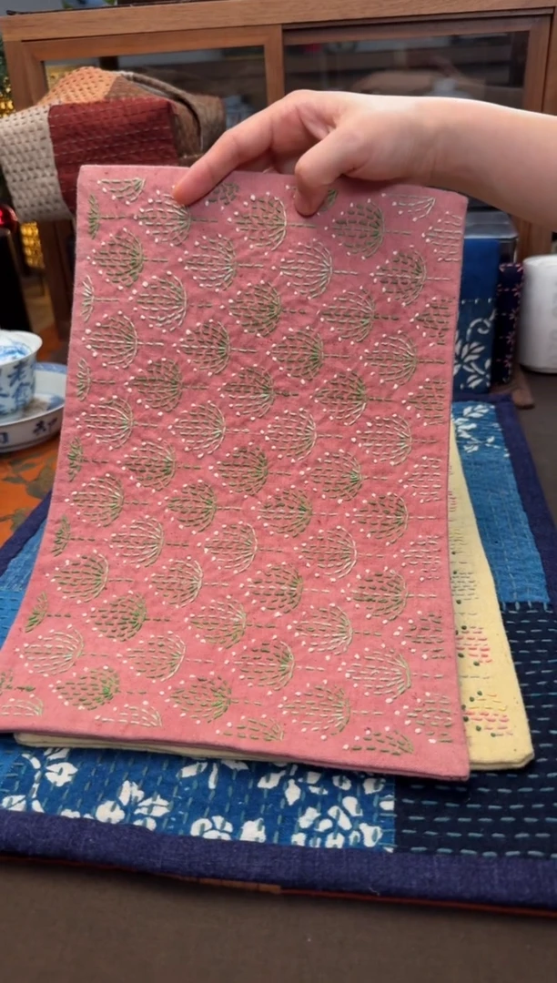 织绣Cici手作老布柿染杯垫-779