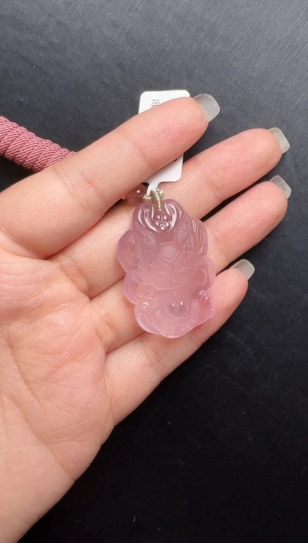 颈饰未镶嵌水晶粉水晶凤九吊坠 JP54498