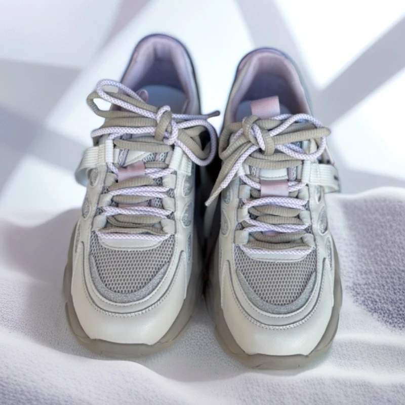 时尚休闲鞋透气阿甘鞋休闲风女士深口低跟跑步老爹鞋