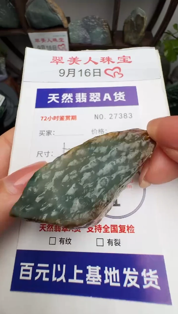 颈饰未镶嵌翡翠原石27383