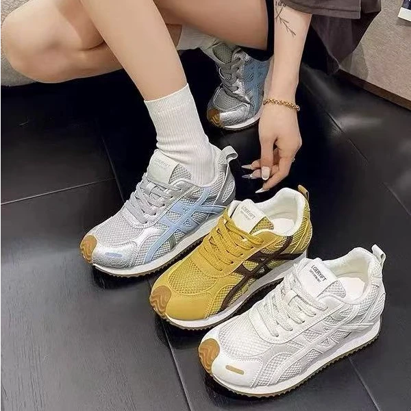 2025新款春季爆款真皮网面欧若风女鞋百搭阿甘鞋运动鞋休闲女款
