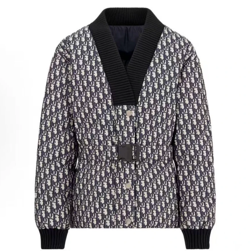 99新 DIOR/迪奥 FW24新款老花满印双面穿羽绒服XS码