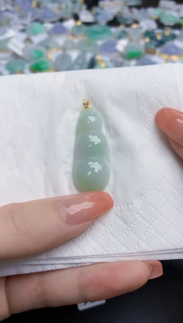 【闪购商品】翡翠颈饰18K金镶嵌天然缅甸翡翠A货